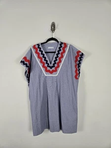 August Morgan by Kate Hersch Striped Dress One Size Blue White Short Sleeve - Picture 1 of 6