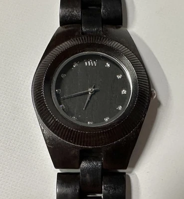 WeWood Odyssey Crystal Black Wooden Wood Watch 35mm 7 Inches NEW BATTERY - image 1 of 4