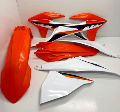 2021 ktm 350sxf oem plastic kit fenders number plates shrouds 19-22 125-450 - Image 1 of 4