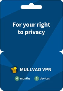 Mullvad VPN | 6 Months for 5 Devices | Protect Your Privacy with Easy-To-Use Sec - Afbeelding 1 van 12