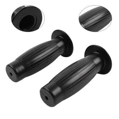 Universal 7/8" 1" Easy-Hold Hand Grips Vintage Motorcycle Handlebars Black - Изображение 1 из 4