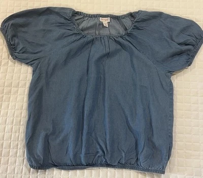 Cat And Jack Chambray Top Never Been Worn Girls XXL 16/18 Blue - Image 1 of 4