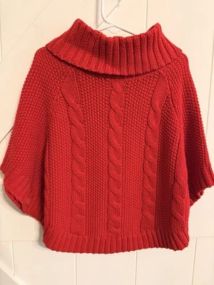 Suéter Carter’s 4T Niñas Rojo Nuevo Sin Etiquetas ¡Perfecto Para Navidad! Poncho Estilo! Foto 1 de 3