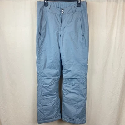 MUJER COLUMBIA MODERNO MONTAÑA NYLON GRIS NIEVE PANTALONES BOLSILLOS BROCHE TOBILLO ACAMPANADO Foto 1 de 4