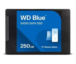 Western Digital 250 GB WD Blue SA510 SATA SSD 2,5"/7 mm con custodia - WDS250G3B0A-00AXR0 - Foto 1 di 4