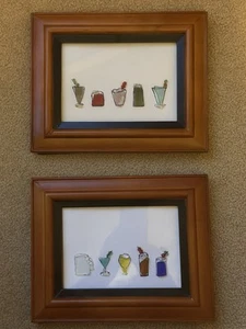 Cut glass and crushed rock to make a great bar picture. Stand up or hang. - Picture 1 of 5
