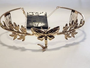 Puppen töten Motte Charm Kopfschmuck Gold Göttin Krone Himmlisches Blatt Neu mit Etikett - Bild 1 von 22