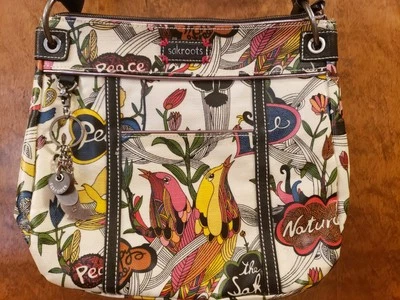 Bolso Bandolera Convertible Sakroots Shopper Usado en Excelente Condición Bohemio Love Birds Foto 1 de 4
