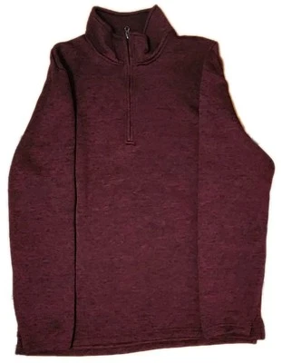 🔥 Beverly Hills Polo Club Burgundy Pullover Sweatshirt Mens Medium 1/4 Zip - Image 1 of 4