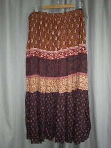 NWT Rockmans Ladies Elastic Waist Boho Maxi Tiered Floral Viscose Skirt Size 20 - Picture 1 of 6