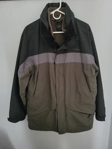 Vintage LL Bean Herren 2 in 1 Jacke Fleece Verstecken Hut Vollreißverschluss Medium Nylon - Bild 1 von 20