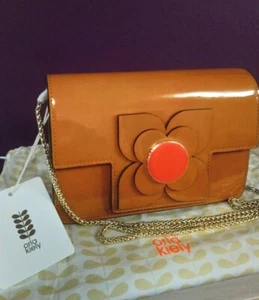 ORLA KIELY Toffee Patent Flower Leather Sweet Pea Hand Bag. New .🌼 - Picture 1 of 12