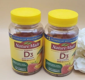2~Nature Made Gummies D3 Extra Strength 5000 IU (125 Mcg) 150 GUMMIES Exp 2024 - Picture 1 of 6