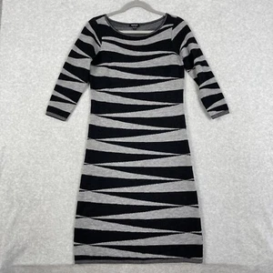 Worth New York Womens Wool Sweater Dress Petite Size P Black Gray Career Casual - Picture 1 of 10