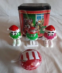 M&M Vintage  Mini Christmas Ornaments with Collectible 2004 Tin - Picture 1 of 5