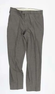 M&S Womens Grey Cotton Blend Dress Pants Size W32 L31 - Picture 1 of 12