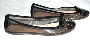Marc by Marc Jacobs Studded Clear Plastic with Black  Bow Flats Eur 36.5 US 6 - Picture 1 of 9