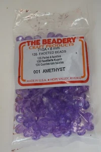 The Beadery Craft Products - 710A - 8mm - 135 Faceted Beads - 001 Amethyst - Picture 1 of 2