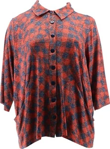 Attituded Renee Petite Casknit Plaid Cozy Shacket Winery PS NEW (375) - Picture 1 of 9