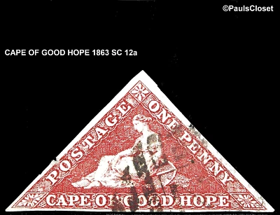 CABO DE BUENA ESPERANZA 1863 SC 12a "ESPERANZA" SENTADO 1p ROJIZO BRN IMPRF UNG FINO Foto 1 de 2