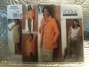 Vogue Pattern V2864 JACKET TOP DRESS SKIRT Misses Petite Sleeveless Blazer NEW - Picture 1 of 2