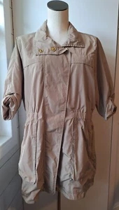 Covington Outerwear Jacket Women's Size Large Tan/Khaki Hooded Lined 3/4 Sleeves - Picture 1 of 17