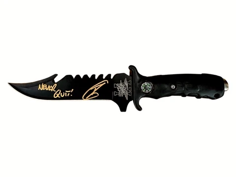 Robert O'Neill Signed Navy SEAL Team Six Combat Knife Inscribed "Never Quit!" Cover
