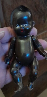 Bambolottino Nero in Celluloide Anni '40 Made In Italy perfetto - Immagine 1 di 4