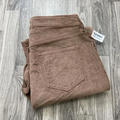 Pantalones de pana marrón elásticos tiro alto acampanados "NUEVO" OLD NAVY 16 Foto 1 de 4