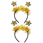 2Pcs 2021 Stirnband mit Stern Haar Hoop für Party Dekoration (Gold)