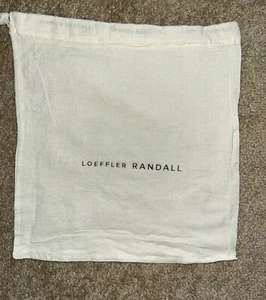 Loeffler Randall Ivory Linen Black Logo Print Drawstring Dust Bag 11 x 12 In - Picture 1 of 4