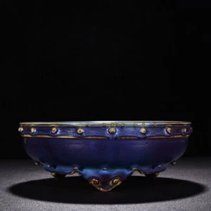 10.0" China Antigua Canción Dinastía Jun Horno Porcelana Púrpura Tambor Uñas Cepillo Lavado - Imagen 1 de 9