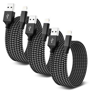 3-PACK 3/6/10 FT USB Data Fast Charger  Cable For Apple iPhone iPad AirPods MFI
