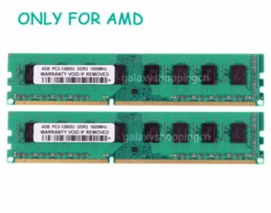 8GB 2X 4GB DDR3 PC3-12800 DDR3-1600Mhz 240PIN DIMM Desktop AMD CPU Memory RAM - Picture 1 of 8