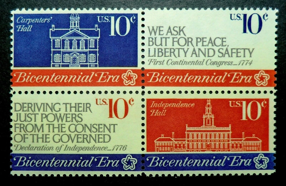 1543 - 1546 MNH 1974 10c Continental Congress Philadelphia Independence Hall - Image 1 of 1