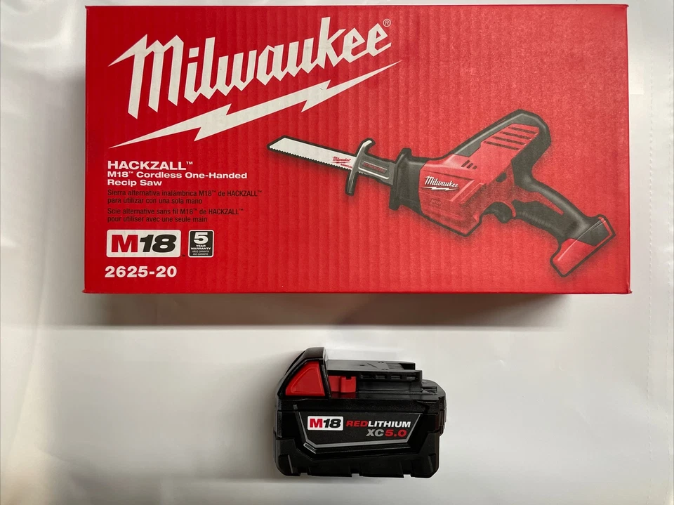 Milwaukee 2625-20 M18 volt Hackzall Reciprocating Saw w/ Battery New in Box - Image 1 of 1
