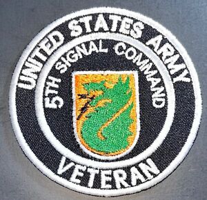US Army 5th Signal Command Veteran Patch 3" Hook & Iron-On Repro New B613