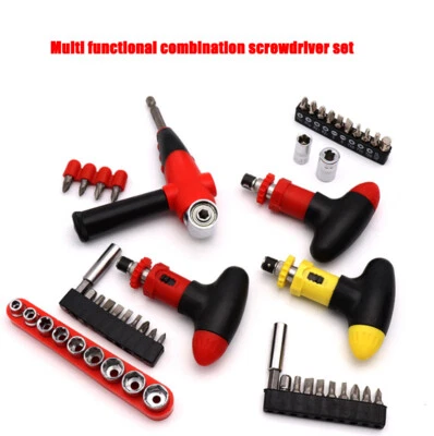 Juego de llaves de destornillador de trinquete combinación multifuncional ángulo ajustable - Imagen 1 de 4