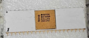 CPU vintage Z80 céramique blanche dorée MOSTEK MK3880P 1978 Zilog Z80 comme neuf propre - Photo 1/4