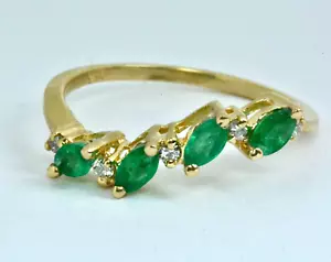 .37ctw Emerald with Diamond Accents Statement Ring 14k Yellow Gold - Picture 1 of 7