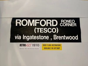 Romford Roneo Corner Tesco Brentwood Ingatestone - Essex 225 Bus Blind 31” - Regalo - Imagen 1 de 5