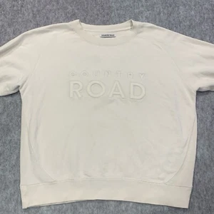 Country Road Australian Cotton Casual Logo Pullover Sweatshirt Boxy Fit - Size M - Picture 1 of 13