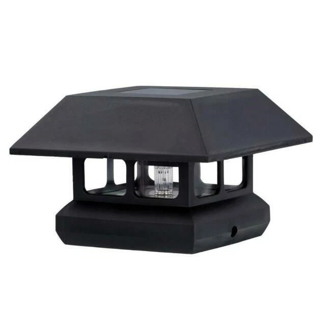 Veranda 4 in. x 4 in. 7 Lumens Plastic Solar Post Cap - Black