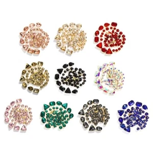 50x Flatback Sew On-Glass Rhinestones DIY Sew on Rhinestones for Jewelry Making - Picture 1 of 17