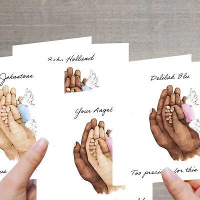 Tarjeta de simpatía Pérdida de bebé niño/niña recuerdo ángel demasiado preciosa para esto Foto 1 de 4