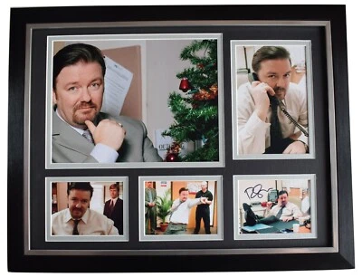 Ricky Gervais Signed Autograph framed 16x12 photo display The Office TV AFTAL - Image 1 of 4