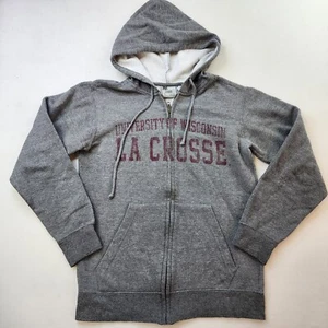 MV Sports Classic Fleece Sweatshirt Women Small Gray Hooded Full Zip Wisconsin - Picture 1 of 7
