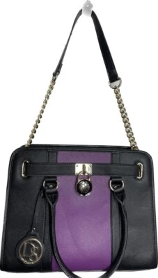 Dasein, bolso de hombro gota logotipo asas dobles, tamaño grande, prple/negro Foto 1 de 4