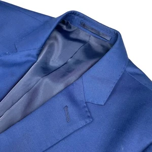 Renato Piccardi Boy's 100% Wool 2-Button Blazer/Jacket Blue • Size 18 Husky - Picture 1 of 11