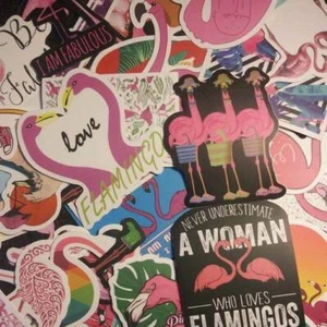 50 lustige fabelhafte wasserdichte Aufkleber mit Flamingo-Thema. VERSAND TÄGLICH AUS den USA - Bild 1 von 11